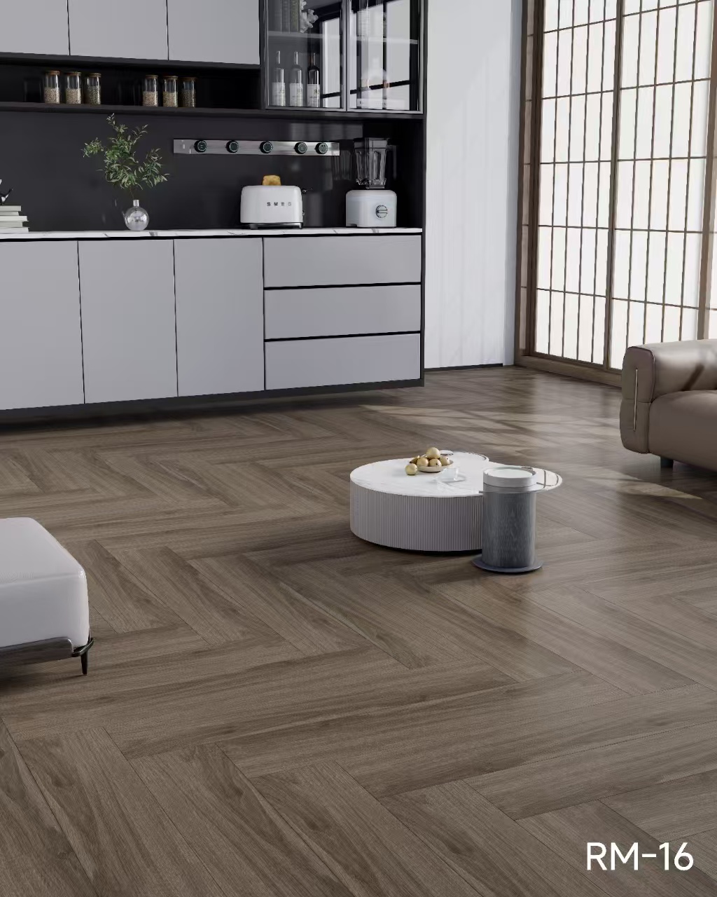 Tianxi flooring - kitchen herringbone